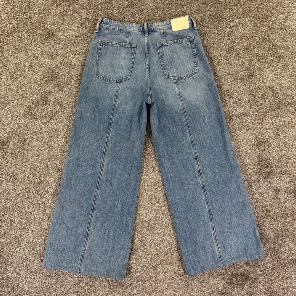 Rag & Bone Liliana Wide Leg Jeans Womens 28 Medium Wash Patch Pockets Casual - Picture 2 of 13